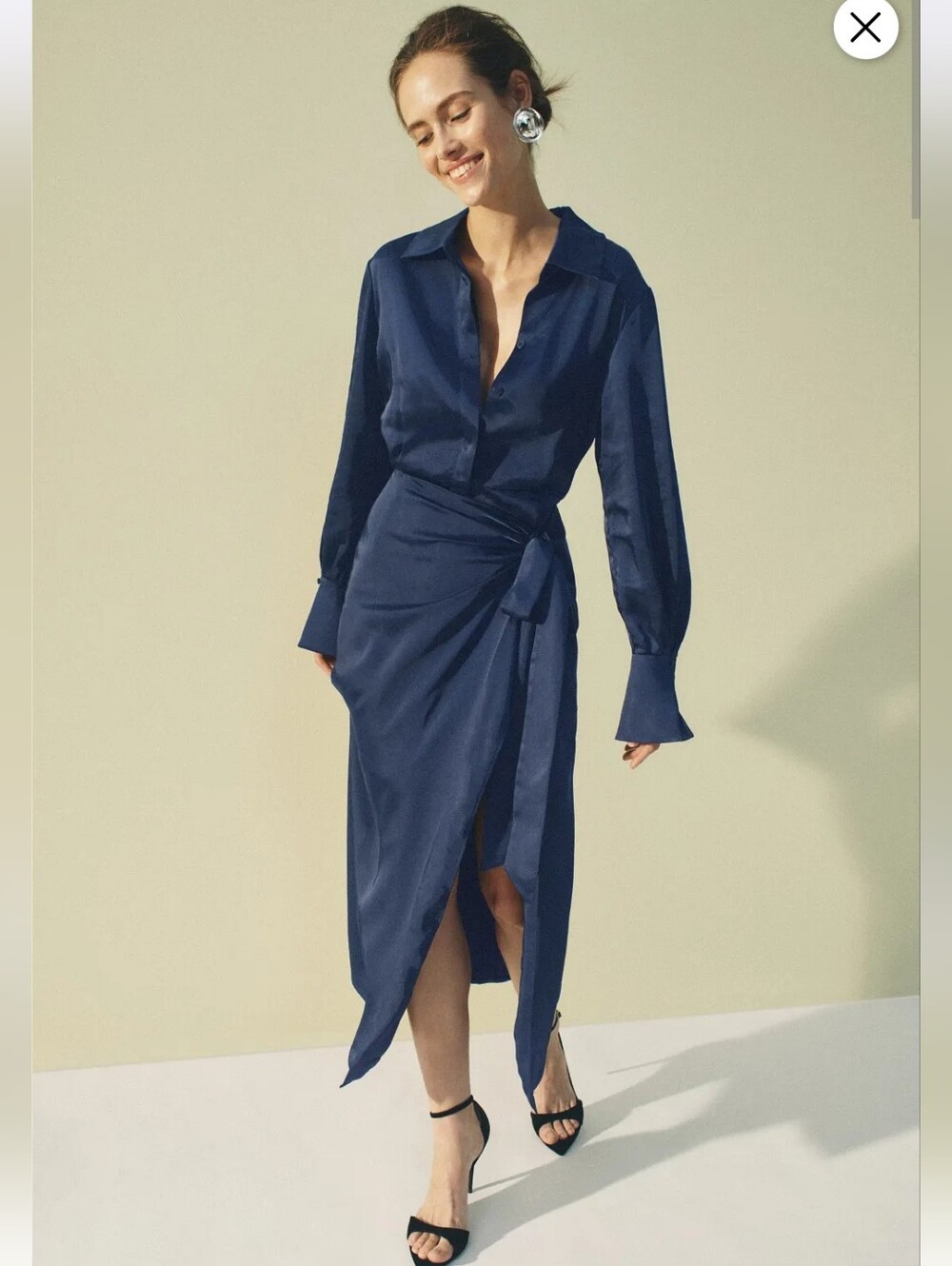 SIMKAHI COLLARED WRAP DRESS SIZE 4 MSRP $645